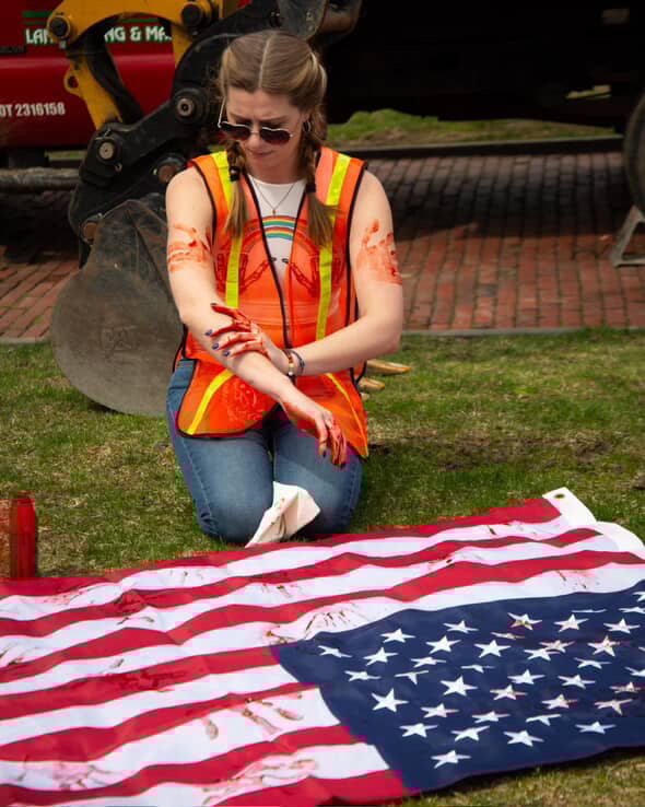 OG Painting of Bloodied American Flag